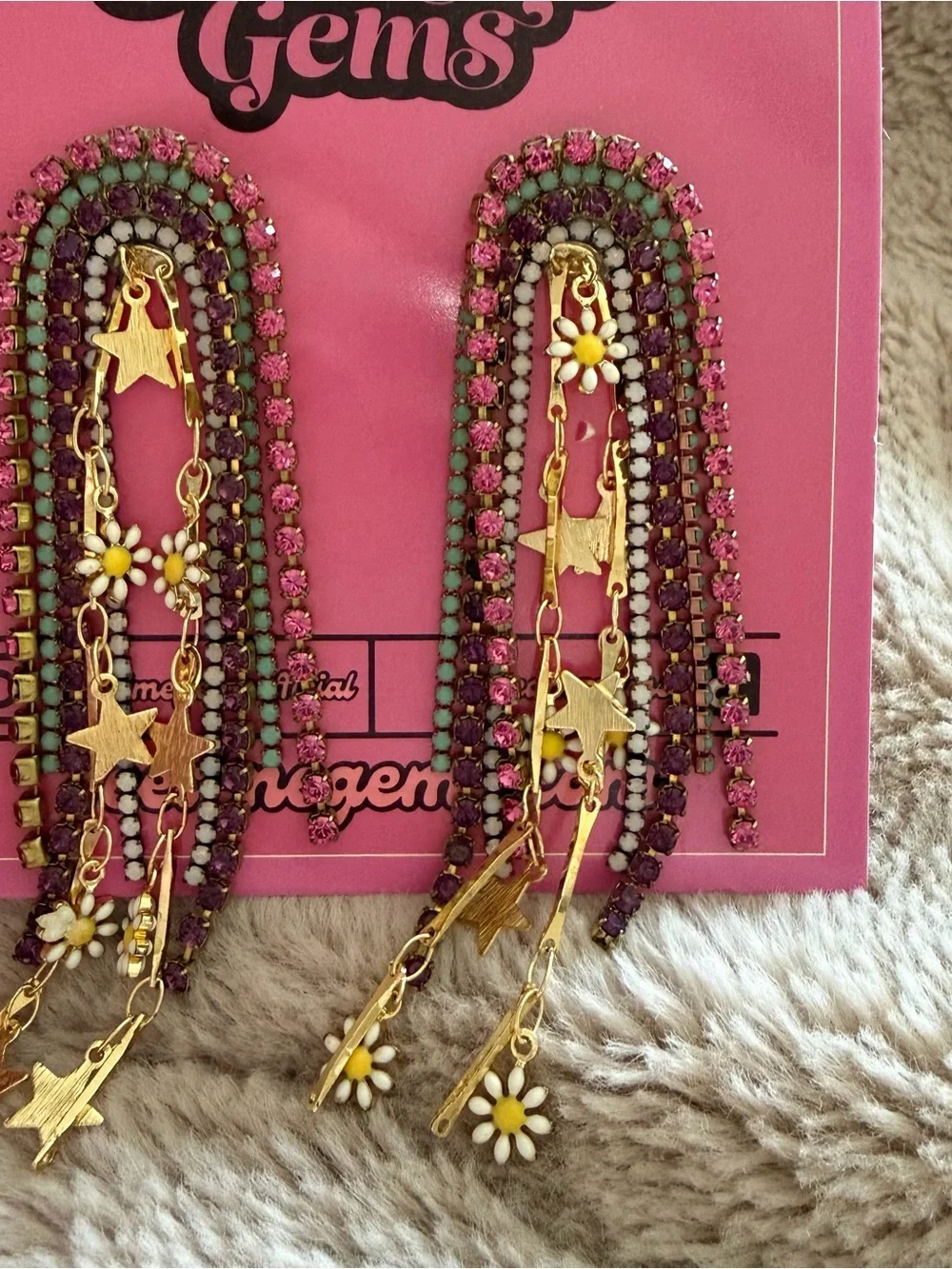 Feed me gems / hair candy by Han OG star flower statement rhinestone earring